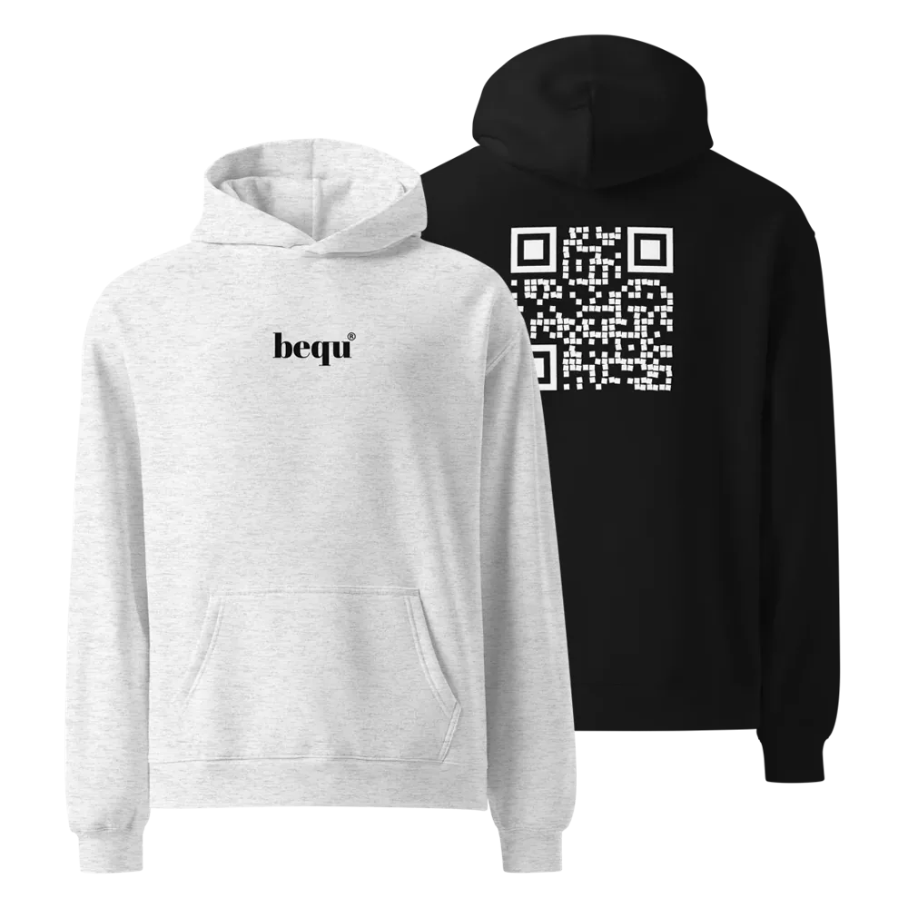 Oversized Hoodie in Schwarz und Weiß meliert